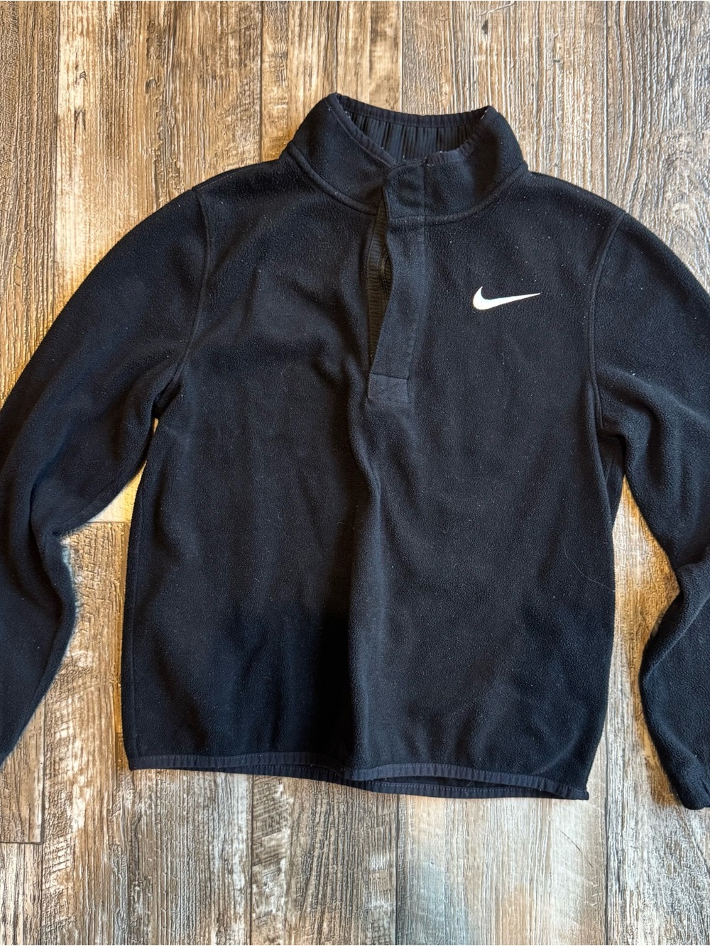 Nike Quarter Zip Youth Medium Black Long Sleeve Pullover Sweatshirt